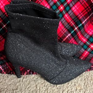 Brash black sparkly heels